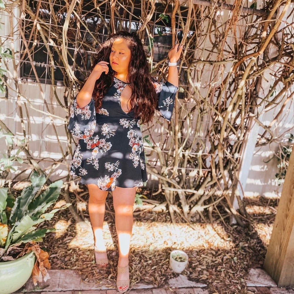 Navy Floral Cocktail Dress